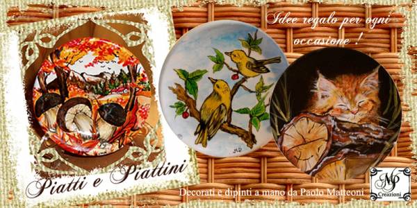 Piatti e Piattini decorati e dipinti a mano, personalizzabili e con diversi tipi di decorazioni